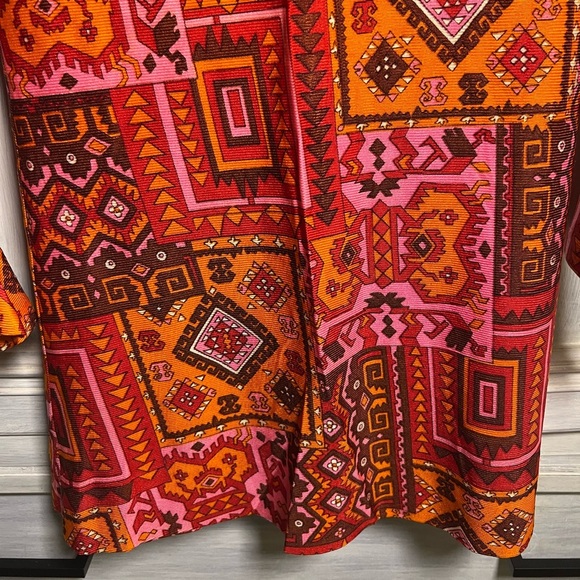 Vintage 60’s/70’s Abstract Mod Psychedelic Patchwork Mini Dress ACT I New York - Picture 4 of 6